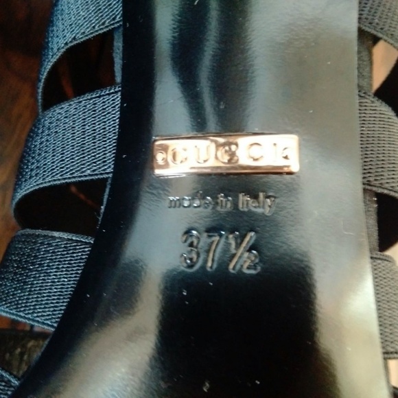 New in Box Gucci Elastic and Suede Isadora Gladiator Booties Sandals Heels 37.5 - Picture 9 of 11